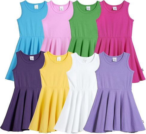City Threads Girls' Skater Party Dress Cotton Twirly Tank Dress for School Play in Saudi Arabia