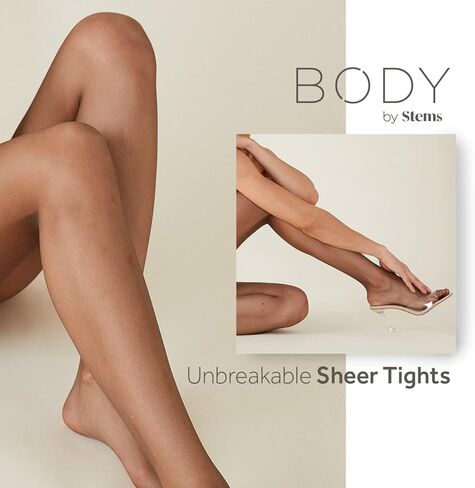 Body By Stems Unbreakable Sheer Tights for Women - Durable and Comfortable All-Day Wear - Hosiery Tights for Dresses in Kuwait