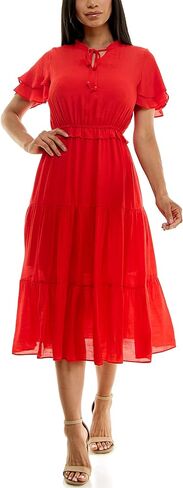 فستان Nanette Nanette Lepore النسائي طويل ذو نسيج كاريبي مع تنورة ثلاثية الطبقات in Kuwait