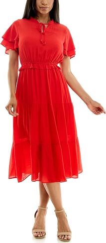 فستان Nanette Nanette Lepore النسائي طويل ذو نسيج كاريبي مع تنورة ثلاثية الطبقات in Kuwait