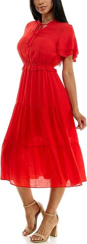 فستان Nanette Nanette Lepore النسائي طويل ذو نسيج كاريبي مع تنورة ثلاثية الطبقات in Kuwait