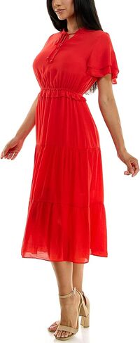 فستان Nanette Nanette Lepore النسائي طويل ذو نسيج كاريبي مع تنورة ثلاثية الطبقات in Kuwait