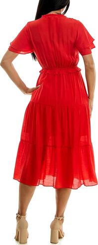 فستان Nanette Nanette Lepore النسائي طويل ذو نسيج كاريبي مع تنورة ثلاثية الطبقات in Kuwait