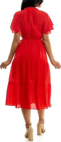 فستان Nanette Nanette Lepore النسائي طويل ذو نسيج كاريبي مع تنورة ثلاثية الطبقات in Kuwait