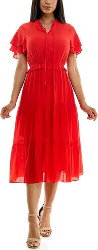 فستان Nanette Nanette Lepore النسائي طويل ذو نسيج كاريبي مع تنورة ثلاثية الطبقات in Kuwait