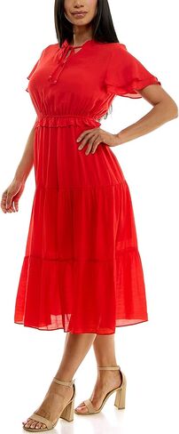 فستان Nanette Nanette Lepore النسائي طويل ذو نسيج كاريبي مع تنورة ثلاثية الطبقات in Kuwait