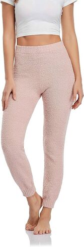 Famulily Womens Cozy Soft Fuzzy Pants Warm Winter Loungewear Causal High Waisted Pjs Pants with Cuff in Kuwait