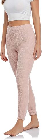 Famulily Womens Cozy Soft Fuzzy Pants Warm Winter Loungewear Causal High Waisted Pjs Pants with Cuff in Kuwait
