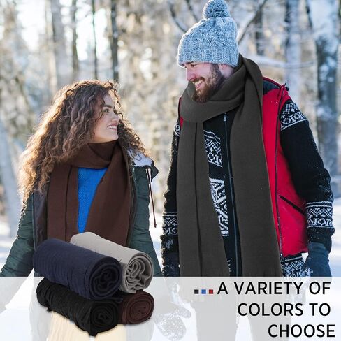24 Pieces Winter Scarves in Bulk Men Women Polar Fleece Scarves Warm Winter Tassel Scarf Homeless Care Gift Unisex Christmas in Kuwait