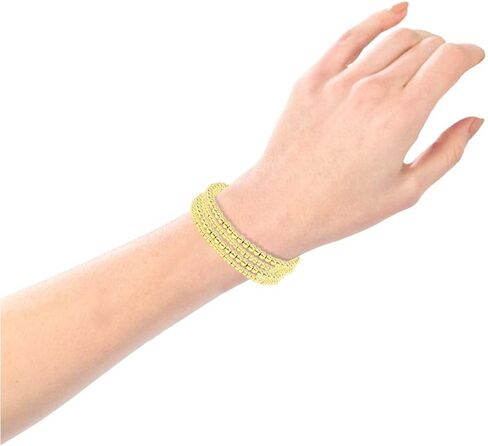 by You Stainless Steel Gold Silver Beaded Ball Bracelets for Women Stretchable Elastic Bracelet Set in Kuwait