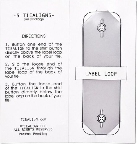 TIEALIGN 5 Pack - Invisible Tie Stays Made in the U.S.A. in Saudi Arabia