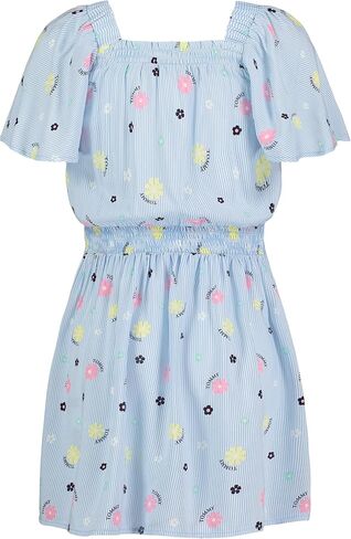 Tommy Hilfiger Girls’ Flutter Sleeve Dress, Smocked Style with Cinched Waist & Lightweight Fabric in Saudi Arabia