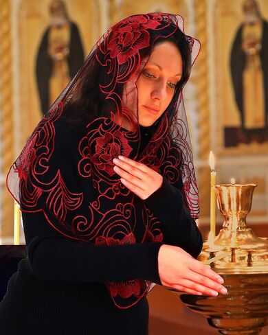 Bozidol الكاثوليكية مانتيا الحجاب الشامل-مثلث الصليب التطريز الكنيسة الدانتيل الحجاب الإسبانية مصلى كتلة غطاء الرأس مع مقاطع in Kuwait