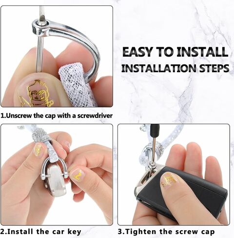 2 Pieces Crystal Keychain for Women Bling Keychain Accessories With Bling Rhinestones Silver Black Car Key Chains Fashionable Glitter Key Fob with 2 Pieces Crystal Car Key Ring for Women Lady Girl in Saudi Arabia