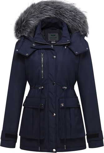GGleaf Women's Quilted Winter Coat Warm Puffer Jacket Thicken Parka with Removable Hood in Saudi Arabia