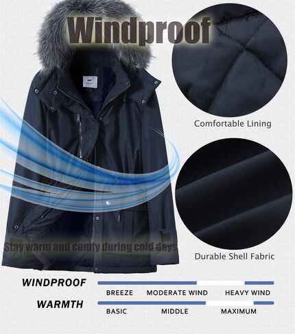 GGleaf Women's Quilted Winter Coat Warm Puffer Jacket Thicken Parka with Removable Hood in Saudi Arabia