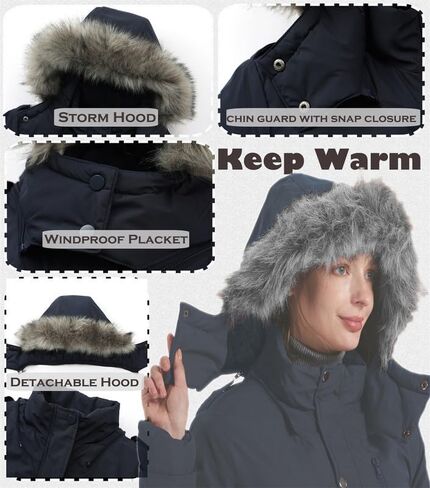 GGleaf Women's Quilted Winter Coat Warm Puffer Jacket Thicken Parka with Removable Hood in Saudi Arabia