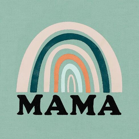 MOUSYA Mama Top Women Mama Sweatshirt قوس قزح جرافيك قميص طويل الأكمام طاقم الرقبة البلوز أمي بلوزة in Kuwait