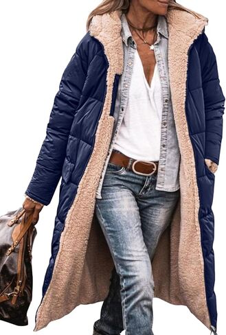PRETTYGARDEN Women's 2023 Winter Fashion Clothes Oversized Shearling Fleece Long Coats Jackets in Saudi Arabia