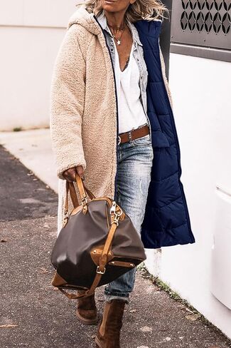 PRETTYGARDEN Women's 2023 Winter Fashion Clothes Oversized Shearling Fleece Long Coats Jackets in Saudi Arabia