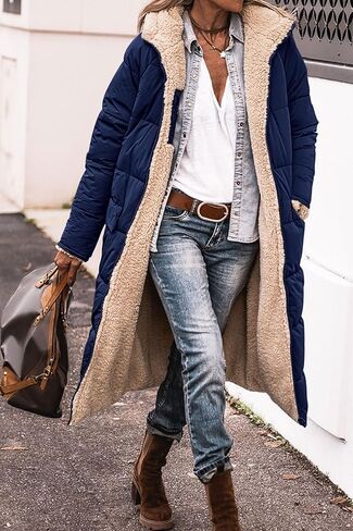 PRETTYGARDEN Women's 2023 Winter Fashion Clothes Oversized Shearling Fleece Long Coats Jackets in Saudi Arabia