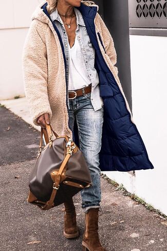 PRETTYGARDEN Women's 2023 Winter Fashion Clothes Oversized Shearling Fleece Long Coats Jackets in Saudi Arabia