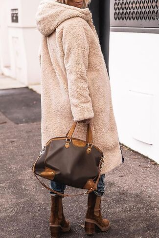 PRETTYGARDEN Women's 2023 Winter Fashion Clothes Oversized Shearling Fleece Long Coats Jackets in Saudi Arabia