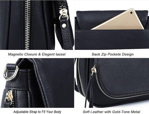 Crossbody Bags for Women Small Pu Leather Over the Shoulder Purses and Flap Cross Body Handbags with Multi Pockets in Kuwait