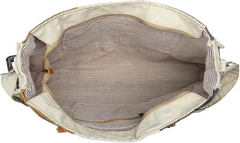 Vintage Genuine Canvas Leather Tote Bag Handbag Shopper Shoulder Purse Bag for Women Office Laptop Bag Gift LIghtweight reusable Grocery shopping in Kuwait