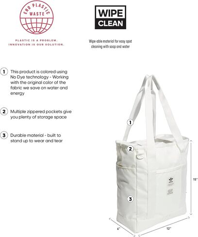 adidas Originals Sport Tote Bag, Non Dyed White, One Size in Saudi Arabia