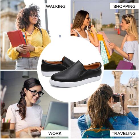 VOCNTVY Loafers for Women Quilted Slip On Shoes Casual Fashion Sneakers | Non-Slip TPR Sole, Faux Leather Upper, Memory Foam Insole, Blister-Free Heel, All Day Walking Comfort for Daily Work Wear in Saudi Arabia