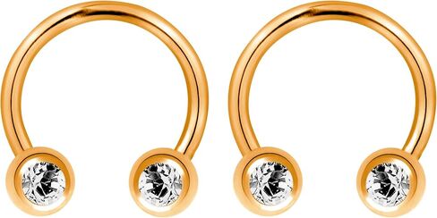 Forbidden Body Jewelry 14G 12mm Surgical Steel Front Facing CZ Crystal Nipple Piercing Horseshoe Rings, Sold in Pairs in Saudi Arabia