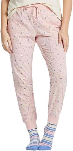 Life is Good Scattered Hearts Pattern Snuggle Up Sleep™ Joggers Himalayan Pink XXL (US 20) in Saudi Arabia
