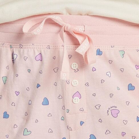 Life is Good Scattered Hearts Pattern Snuggle Up Sleep™ Joggers Himalayan Pink XXL (US 20) in Saudi Arabia