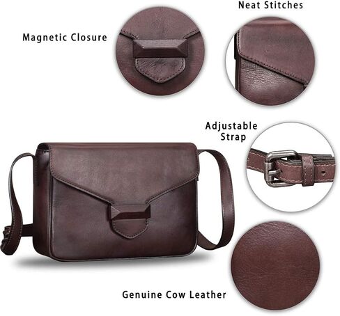 Genuine Leather Crossbody Bags for Women Handmade Ladies Satchel Vintage Purses Handbags in Saudi Arabia