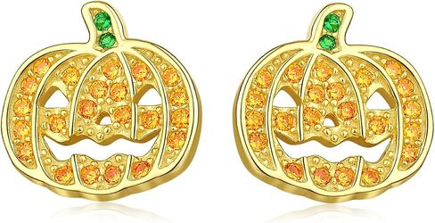 ORANGE FOREST Halloween الأقراط 925 الفضة الاسترليني اليقطين العنكبوت شبح أقراط هالوين حزب مجوهرات الوجه المبتسم اليقطين للنساء الفتيات في سن المراهقة in Kuwait