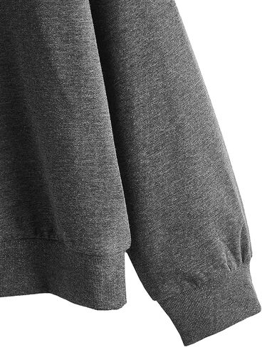 SweatyRocks Women's Contrast Collar Drop Shoulder Casual Long Sleeve Pullover Sweatshirt Tops in Kuwait