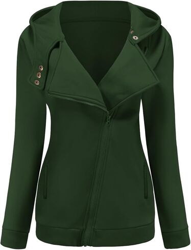 Sopliagon Women Zip Up Hoodie Sweatshirt Long Sleeve Fleece Hooded Jacket Coat in Saudi Arabia