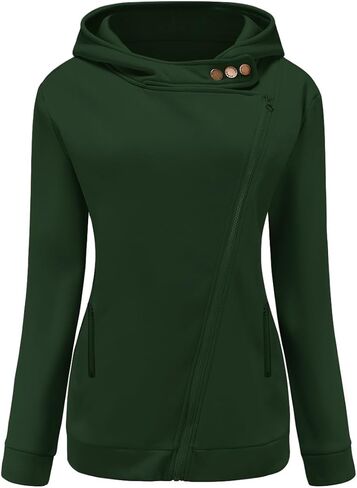 Sopliagon Women Zip Up Hoodie Sweatshirt Long Sleeve Fleece Hooded Jacket Coat in Saudi Arabia
