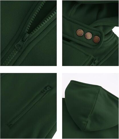 Sopliagon Women Zip Up Hoodie Sweatshirt Long Sleeve Fleece Hooded Jacket Coat in Saudi Arabia