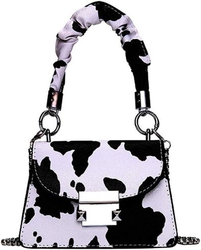PURFANREE المرأة البقرة طباعة حقيبة كتف صغيرة مخلب مساء محفظة حقيبة يد كروس حقيبة حقيبة محفظة صغيرة in Kuwait