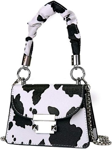 PURFANREE المرأة البقرة طباعة حقيبة كتف صغيرة مخلب مساء محفظة حقيبة يد كروس حقيبة حقيبة محفظة صغيرة in Kuwait