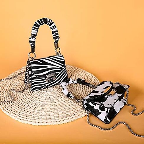 PURFANREE المرأة البقرة طباعة حقيبة كتف صغيرة مخلب مساء محفظة حقيبة يد كروس حقيبة حقيبة محفظة صغيرة in Kuwait