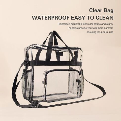 SSZYace Clear Bag Stadium Approved Tote Bag Clear Lunch Bag for Work Travel Gym - 12"x 6"x 12" in Saudi Arabia
