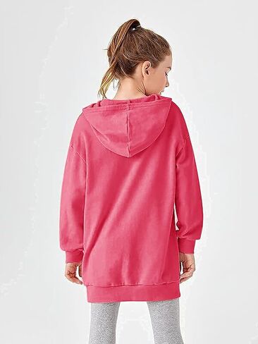 سويت شيرت بقلنسوة للفتيات من Greatchy، فستان برباط مصبوغ ومطبوع كاجوال بأكمام طويلة وجيب، بلوفر بقلنسوة in Kuwait