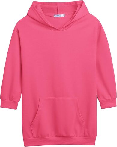 سويت شيرت بقلنسوة للفتيات من Greatchy، فستان برباط مصبوغ ومطبوع كاجوال بأكمام طويلة وجيب، بلوفر بقلنسوة in Kuwait