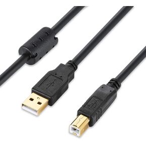 XBOHJOE USB Printer Cable 25ft USB 2.0 Type A Male to B Male Printer Scanner Cord for HP Canon Lexmark Epson Dell Xerox Samsung USB a to b Cable(Black, 25ft) in Kuwait