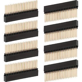 2 x 20 (40 Pin) Extra Tall Female 0.1 Inch Pitch Stacking Header Compatible with Raspberry Pi A+/B+/Pi 2/Pi 3 Extra Tall Header (Pack of 8)