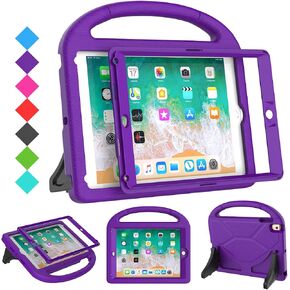 حافظة SUPLIK للأطفال لجهاز iPad الجيل الخامس/السادس (9.7 بوصة، 2017/2018)، حافظة iPad Air 2/1 & Pro 9.7 مع واقي شاشة، غطاء حماية متين مع حامل مقبض لجهاز Apple iPad 5/6 Gen، وردي in Kuwait
