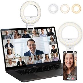 مصباح حلقة سيلفي مطوّر من ميثون، [3 أوضاع للإضاءة] [قابل لإعادة الشحن] مع 80 لمبة LED، قابل للدوران 360 درجة، مسافة مشبك عريضة للغاية، متوافق مع جميع الهواتف والأجهزة اللوحية وأجهزة الكمبيوتر المحمول in Kuwait